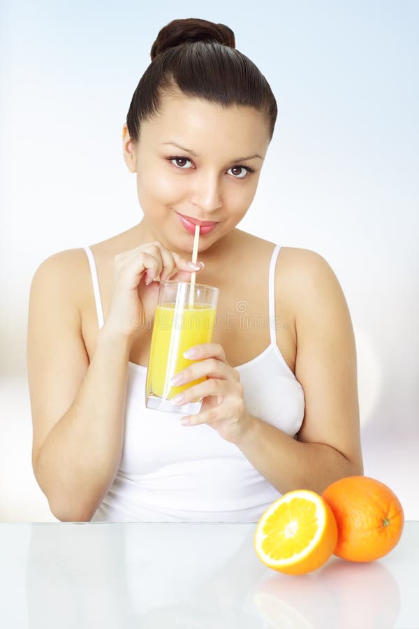 Girl with orange juice