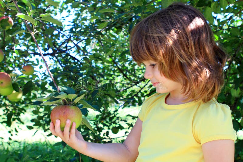 Girl in the orchard