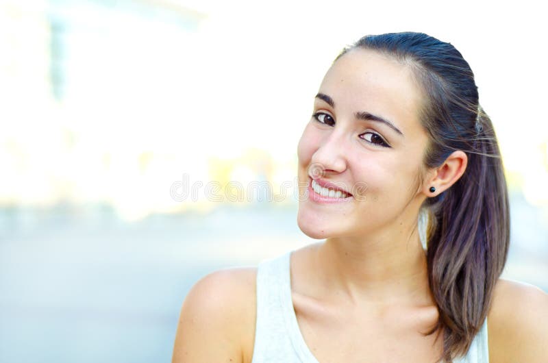 Girl outside smiling