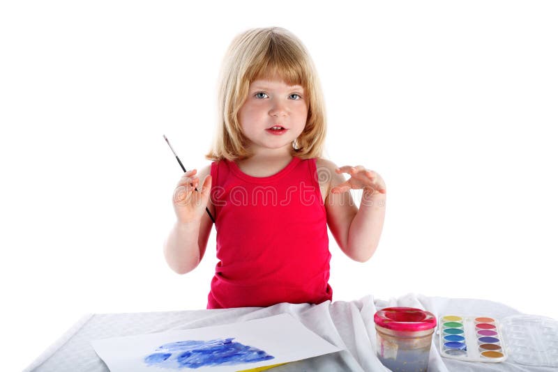 Girl with paint