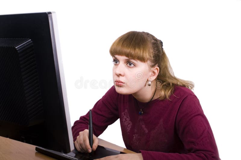 Girl painting stock image