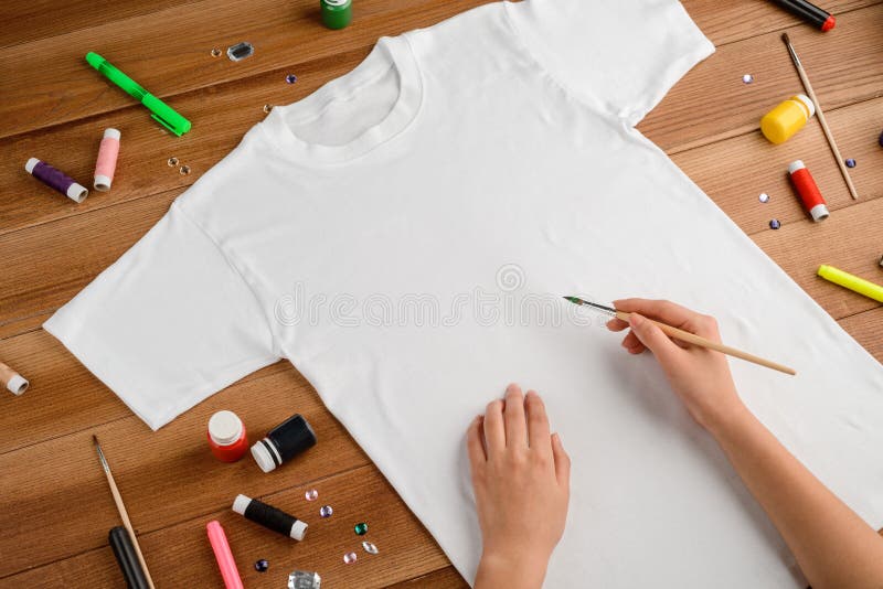 Paint, Markers, Brush and Sneaker Stock Photo - Image of craft, paint:  141640218