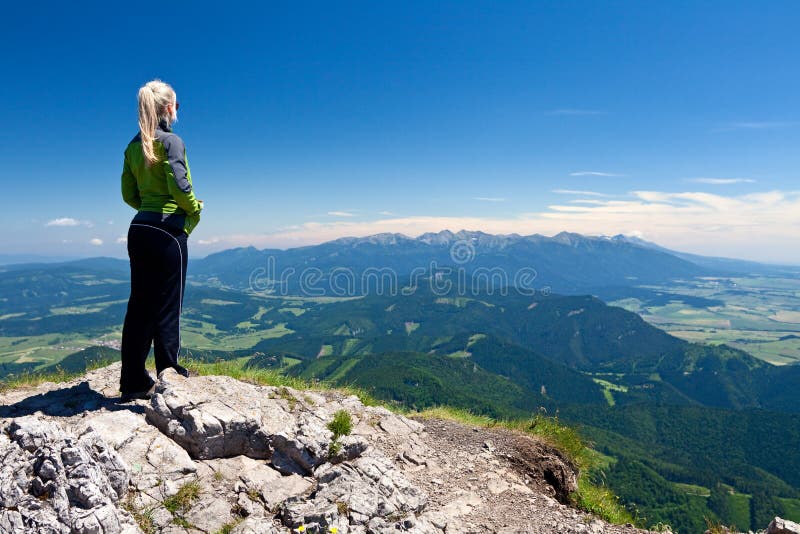 Girl on the peak of Velky Chocz, Slovakia