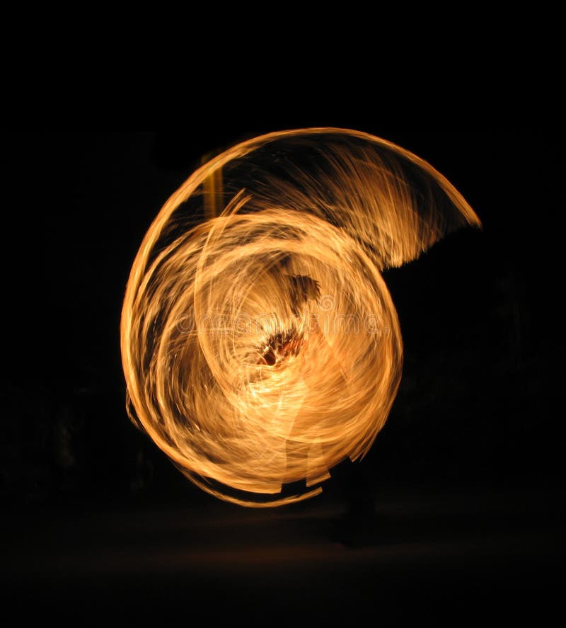 Girl performing fire dance