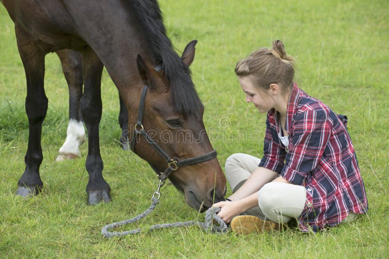 Girl and pet pony