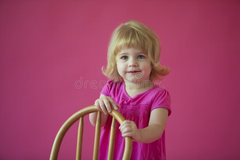 Girl on pink