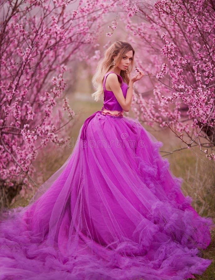 430 Young Beautiful Woman Blooming Gardens Stock Photos - Free ...