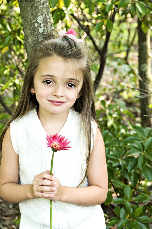 Girl With Pink Flower Picture. Image: 8147111