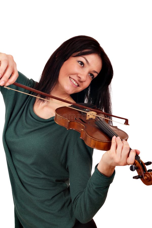 Girl play music on violin royalty free stock photos Girl play music on violin royalty free stock photos