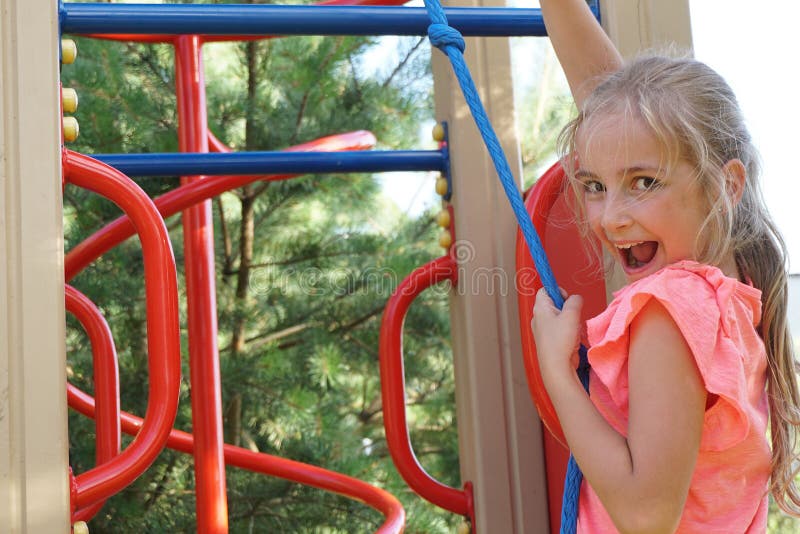 Girl On Playground Stock Image Image Of Cheerful Lifestyle 80600247