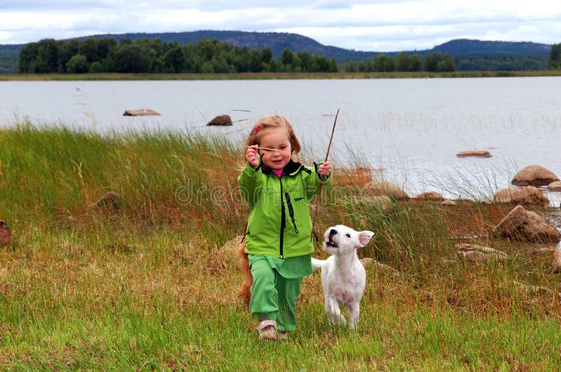 Girl playing with best friend royalty free stock photo Girl playing with best friend royalty free stock photo