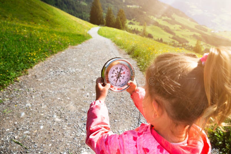 Girl Playing Geocaching Game