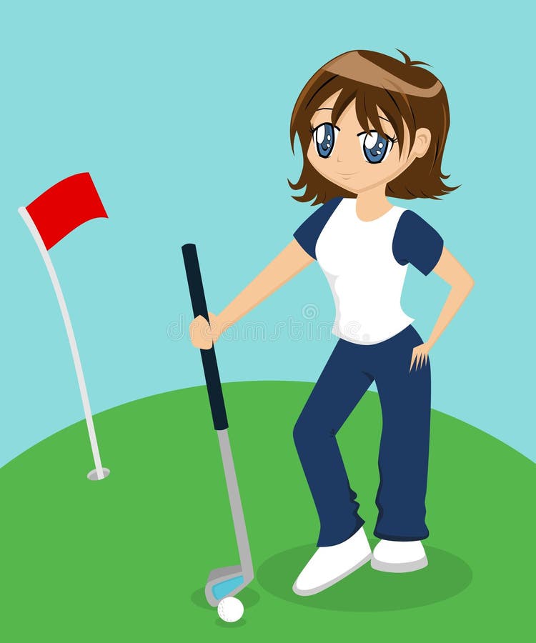 Girl Playing Golf stock vector. Illustration of beautiful 2810129