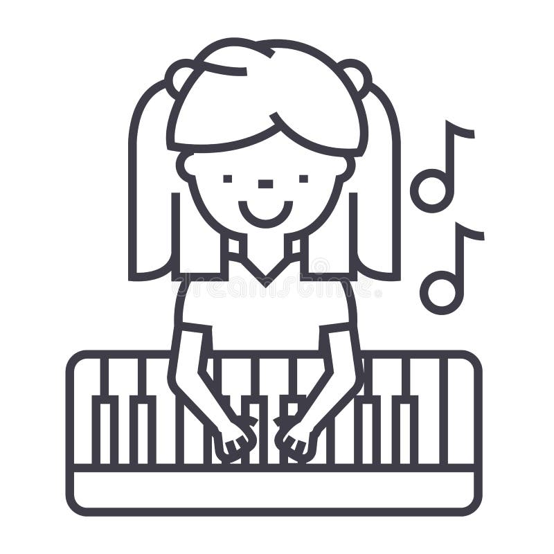 Illustration Of A Boy And A Girl Playing Piano Stock Illustration