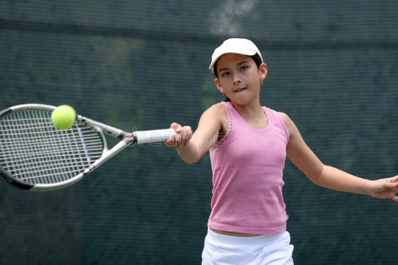 Girl playing tennis