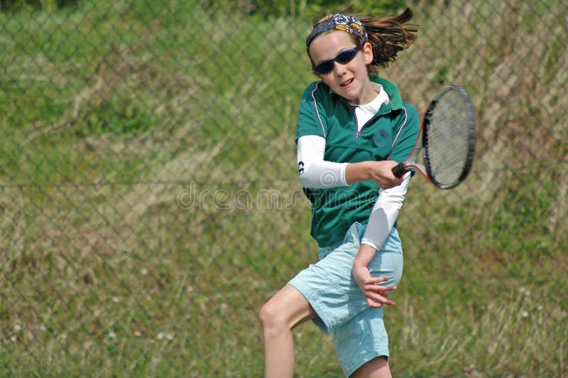 Girl playing tennis