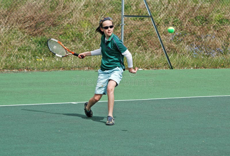 Girl playing tennis