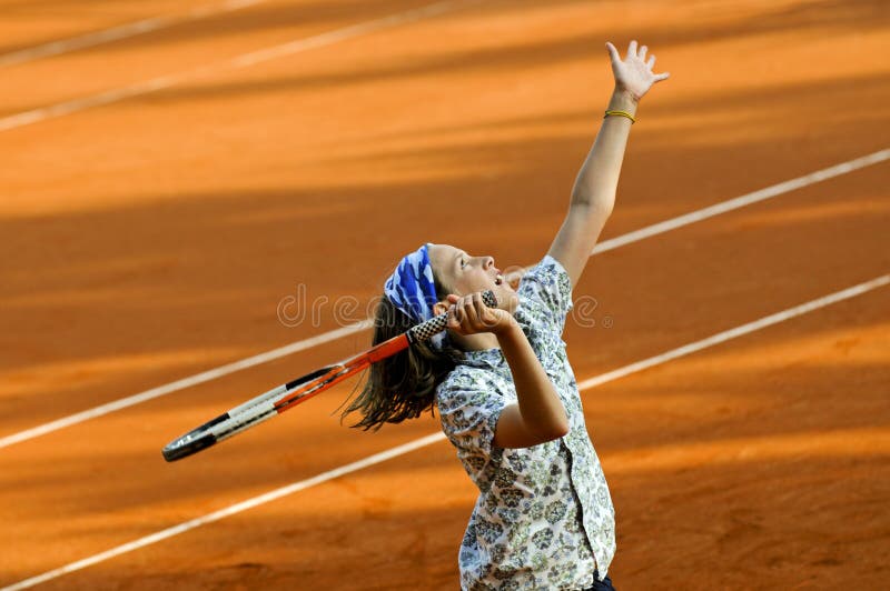 Girl playing tennis