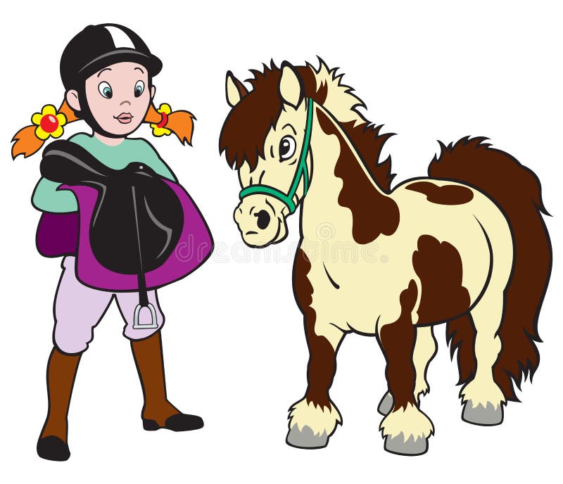 Girl with pony horse