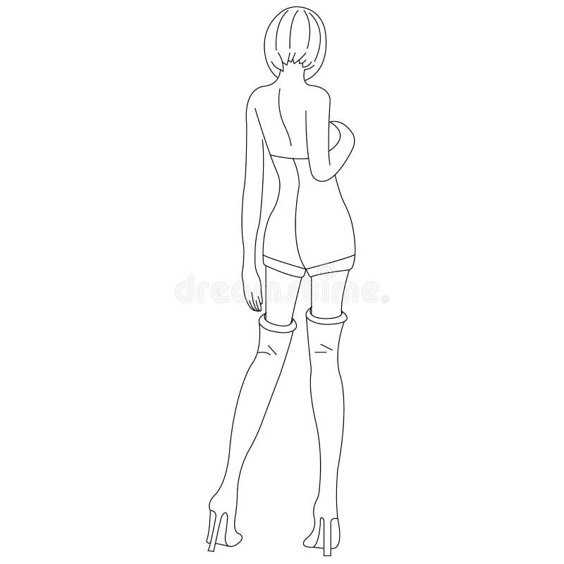 High Heels/lady Boss/girls Night/pre-drawn/outlined/sketched