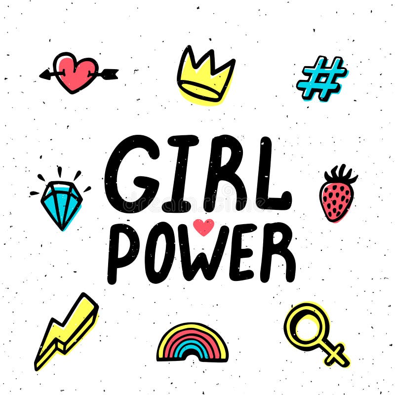Girl Power Movement. Feminist Slogan Grl Pwr on Violet Background ...