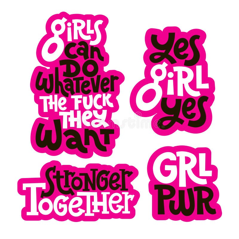 Girl power quotes stock vector. Illustration of funny - 142849581