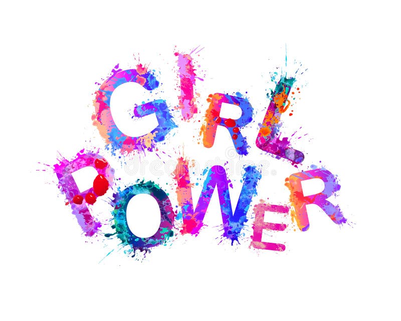 Girl power. Vector splash paint letters