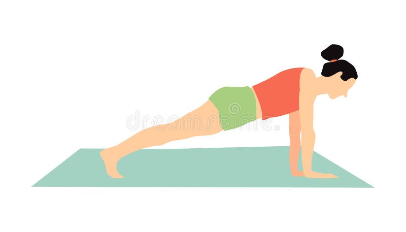 yoga pose. Vector illustration. chaturanga pose 8321581 Vector Art