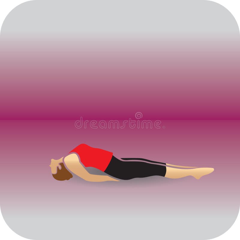 Girl practising yoga in fish pose. Vector illustration decorative design stock illustration
