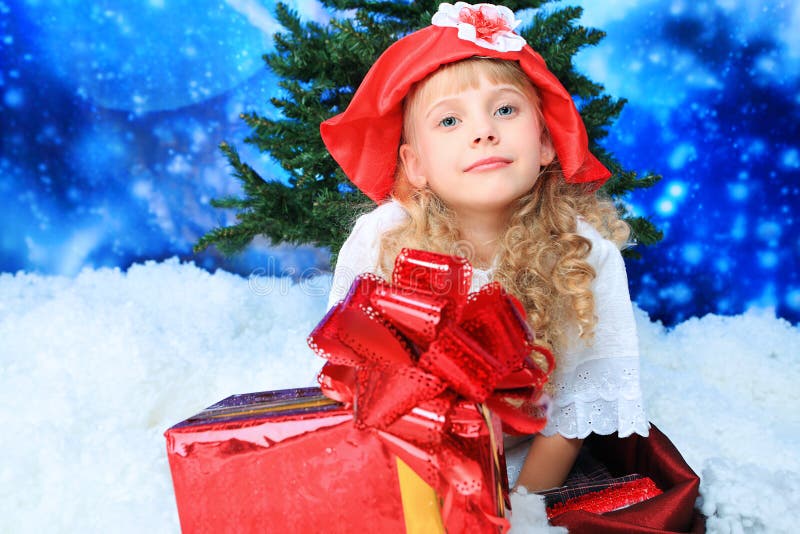 Girl with a present