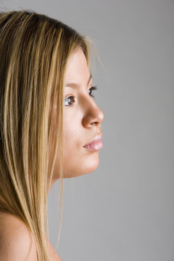 Girl pretty side view στοκ εικόνες