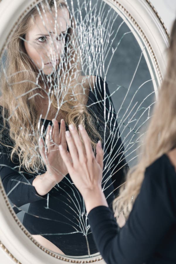 Girl and problem with self-esteem. Worried teenage girl with complexes having problem with self-esteem stock photography Girl and problem with self-esteem. Worried teenage girl with complexes having problem with self-esteem stock photography