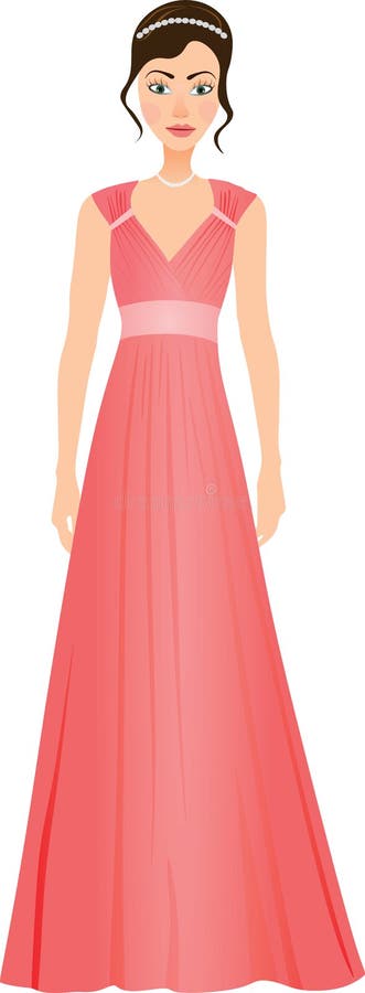 Prom Girl or Bridesmaid stock vector. Illustration of simple - 3936027