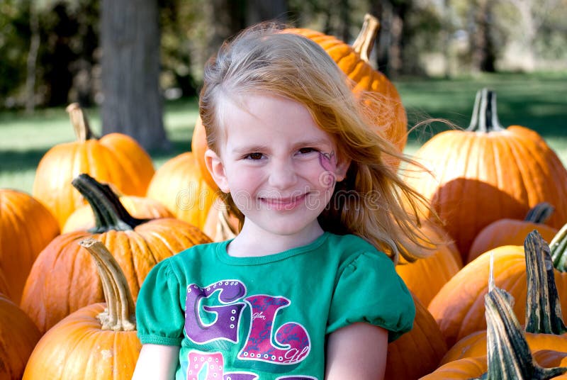 Girl at the Pumpkin Patch