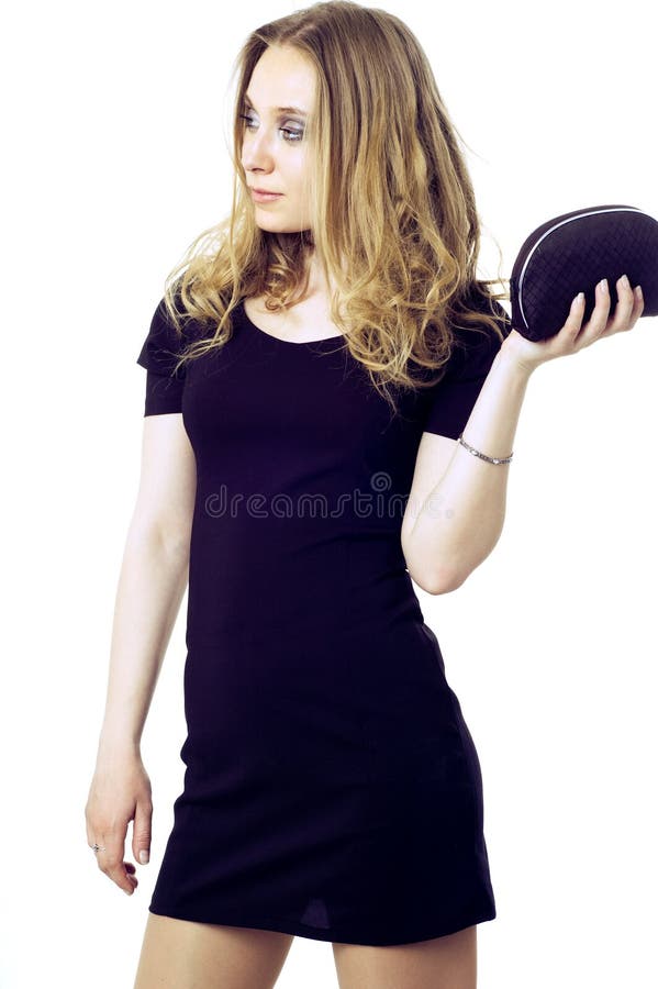 Girl with a purse stock photo. Image of lass, fine, purse 12222866