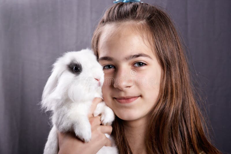 Girl with a rabbit