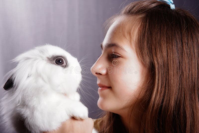 Girl with a rabbit