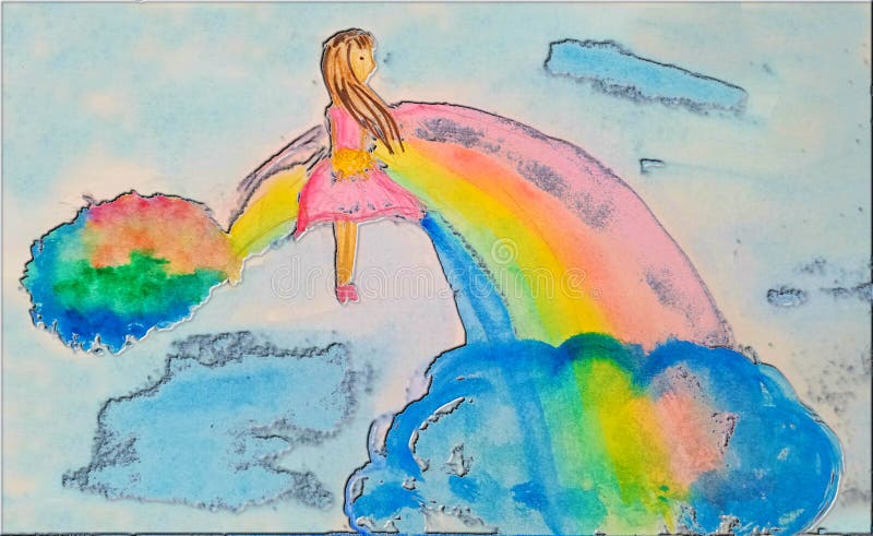 Premium Photo | Drawing of a 6 year old child a rainbow drawn with felttip  pens in a sketchbook