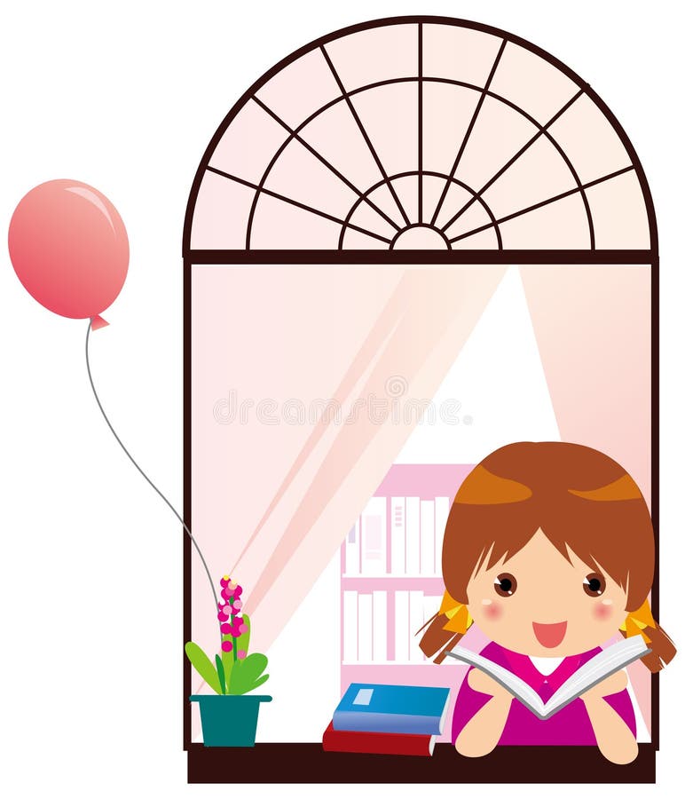 The girl reading stock illustration The girl reading stock illustration