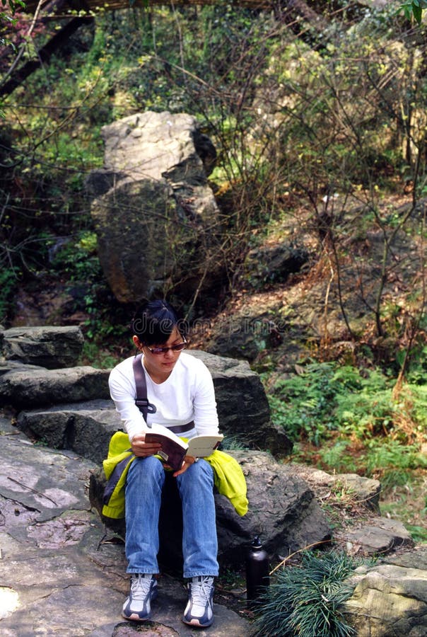 Girl on reading book