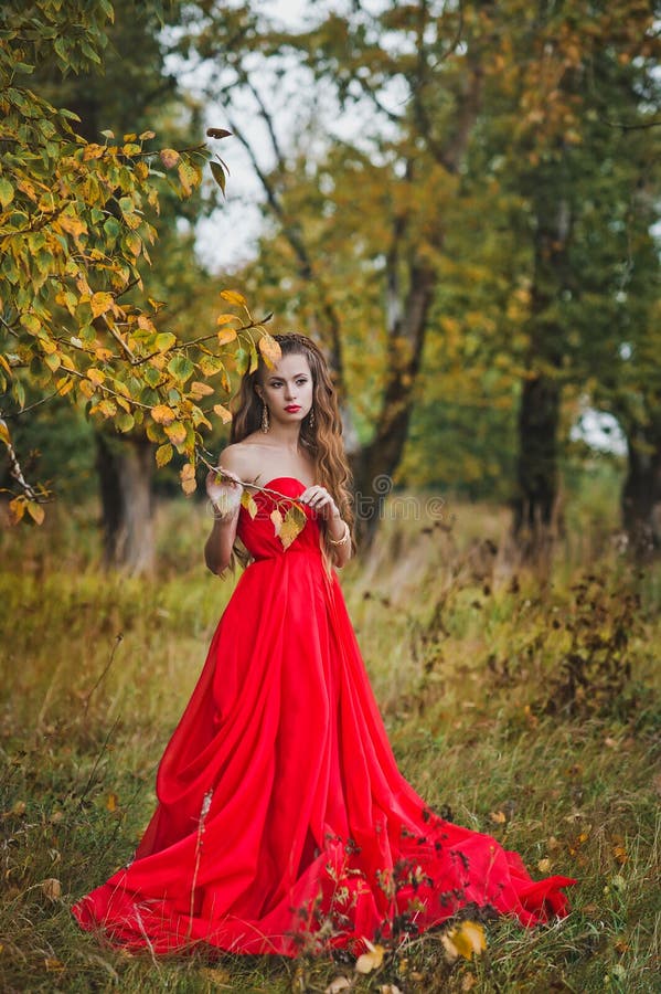 The Girl in a Red Dress 1291. Stock Image - Image of beauty, face: 53605625