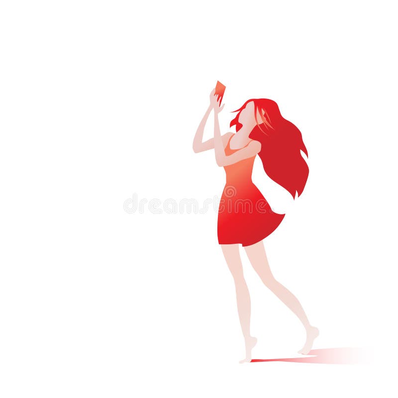 The girl in red is happy royalty free illustration The girl in red is happy royalty free illustration
