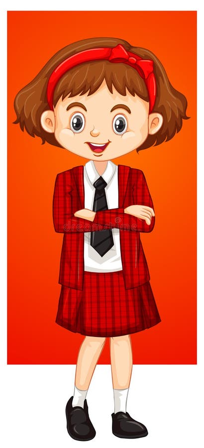 School Uniform Girl Stock Illustrations – 8,069 School Uniform Girl ...