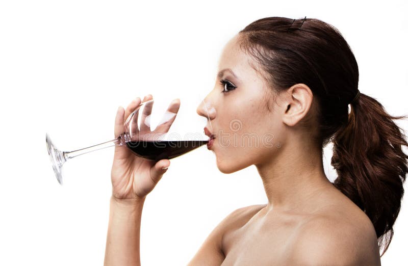 Girl with red wine stock photo. Image of glamour, female 10860698