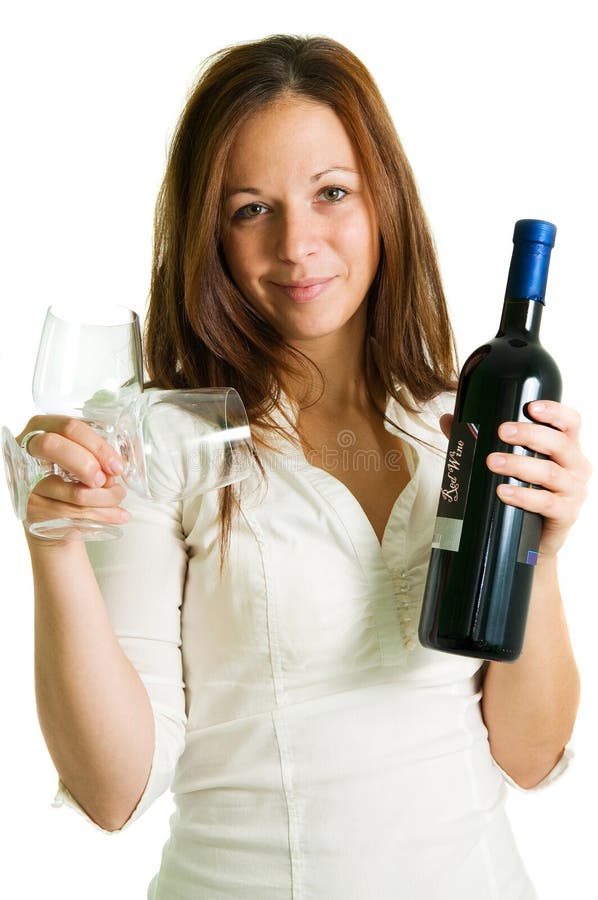 Girl and red wine stock photo. Image of hospitality, concept 6895604