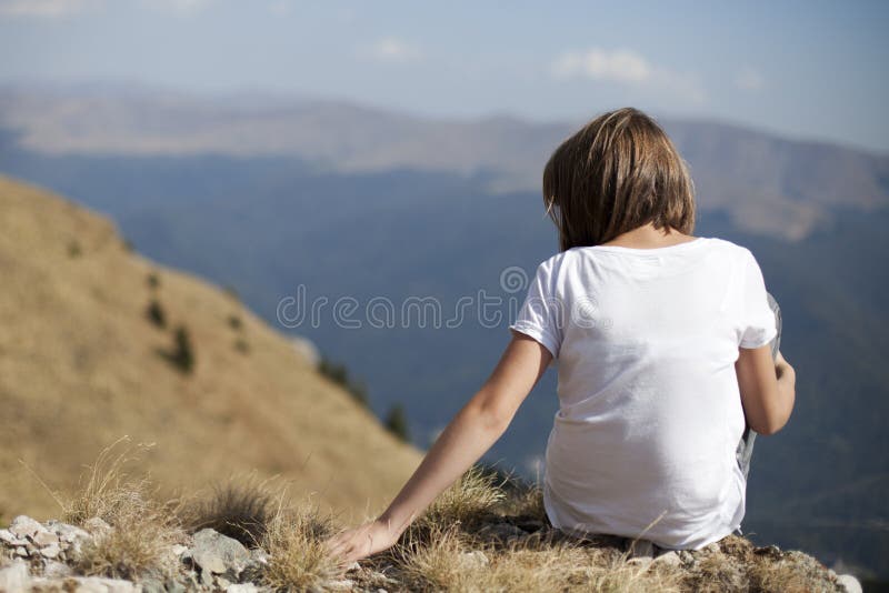 Girl relaxing in nature