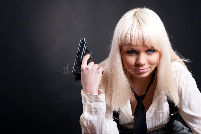 Girl with a revolver