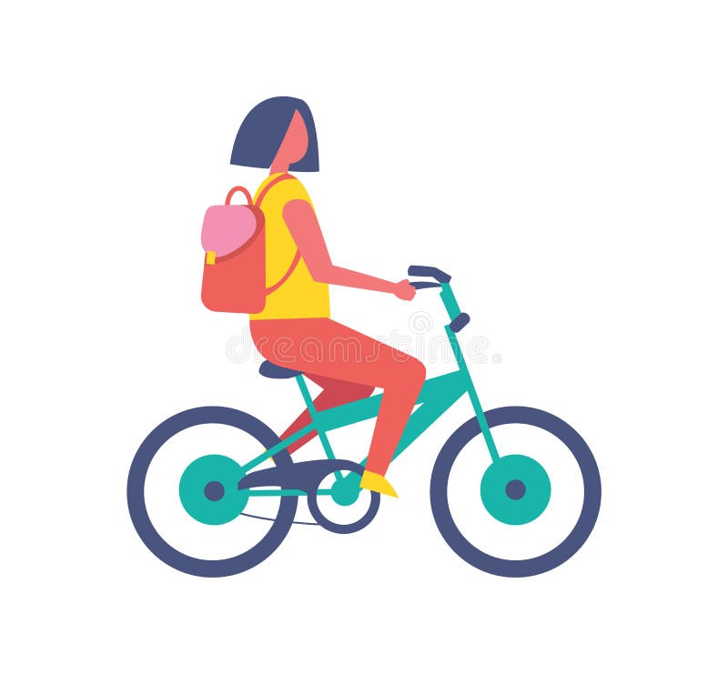 Girl Riding Bike Cartoon Isolated Vector Icon Stock Vector - Illustration of action, activity: 134118194 Girl Riding Bike Cartoon Isolated Vector Icon Stock Vector - Illustration of action, activity: 134118194