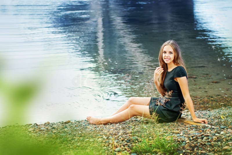 Woman swimming in river stock photo. Image of outdoors - 10371494