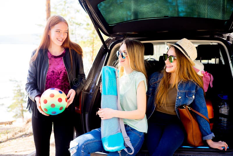 Girl road trip stock photo. Image of holidays, beautiful 95259104